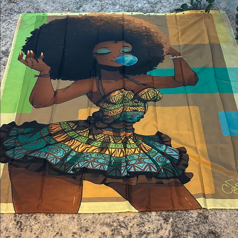 Colorful Afrocentric Art Shower Curtain